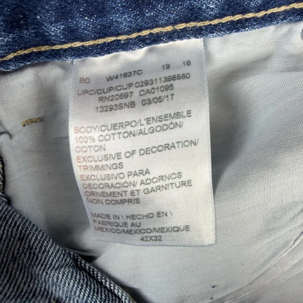 Dickies Jeans Mens 42x32 Blue Relaxed Fit Straight Leg Medium Wash Denim Pants